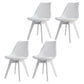Glam Style Plastic Dining Armless Chair Upholstered Solid Back Side Chairs for Home Use White Set of 4 Clearhalo ' kitchen&dining_furn' 'Dining Chairs' 'Dining Tables & Seating' 'dining_chair' 'Furniture' 'furniture_dining_chair' 'Kitchen & Dining Furniture' 'kitchen' 3575971