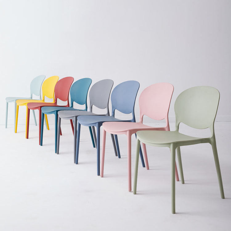 Nordic Plastic Open Back Dining Side Chair 32"H Dining Chair with 4 Legs for Restaurant Clearhalo ' kitchen&dining_furn' 'Dining Chairs' 'Dining Tables & Seating' 'dining_chair' 'furn' 'furn_dining_chair' 'Furniture' 'furniture_dining_chair' 'Kitchen & Dining Furniture' 'kitchen' 3575975