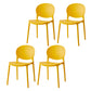 Nordic Plastic Open Back Dining Side Chair 32"H Dining Chair with 4 Legs for Restaurant Yellow 4 Piece Set Clearhalo ' kitchen&dining_furn' 'Dining Chairs' 'Dining Tables & Seating' 'dining_chair' 'furn' 'furn_dining_chair' 'Furniture' 'furniture_dining_chair' 'Kitchen & Dining Furniture' 'kitchen' 3575976
