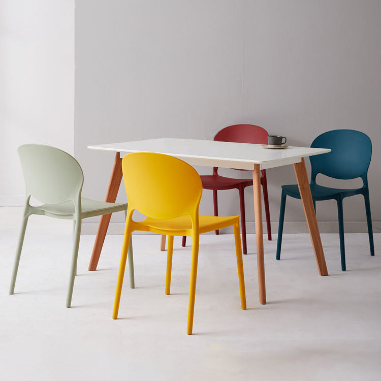 Nordic Plastic Open Back Dining Side Chair 32"H Dining Chair with 4 Legs for Restaurant Clearhalo ' kitchen&dining_furn' 'Dining Chairs' 'Dining Tables & Seating' 'dining_chair' 'furn' 'furn_dining_chair' 'Furniture' 'furniture_dining_chair' 'Kitchen & Dining Furniture' 'kitchen' 3575977
