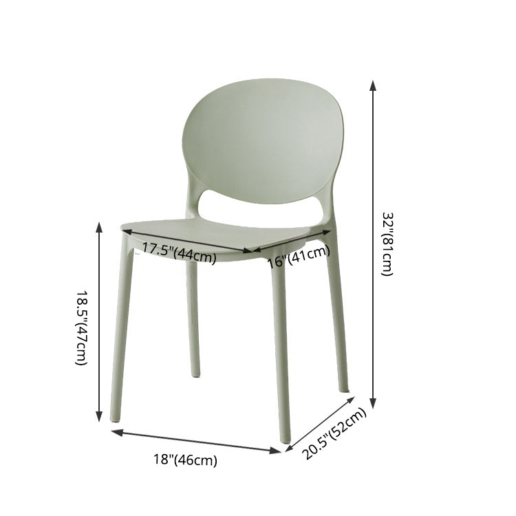 Nordic Plastic Open Back Dining Side Chair 32"H Dining Chair with 4 Legs for Restaurant Clearhalo ' kitchen&dining_furn' 'Dining Chairs' 'Dining Tables & Seating' 'dining_chair' 'furn' 'furn_dining_chair' 'Furniture' 'furniture_dining_chair' 'Kitchen & Dining Furniture' 'kitchen' 3575986