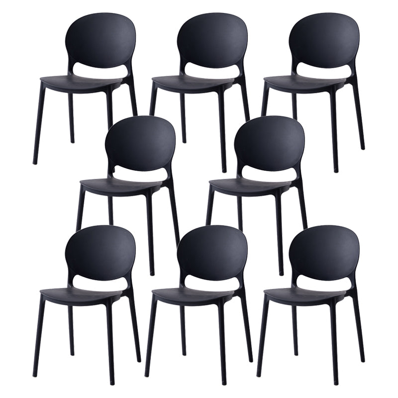 Nordic Plastic Open Back Dining Side Chair 32"H Dining Chair with 4 Legs for Restaurant Black 8 Piece Set Clearhalo ' kitchen&dining_furn' 'Dining Chairs' 'Dining Tables & Seating' 'dining_chair' 'furn' 'furn_dining_chair' 'Furniture' 'furniture_dining_chair' 'Kitchen & Dining Furniture' 'kitchen' 3575987