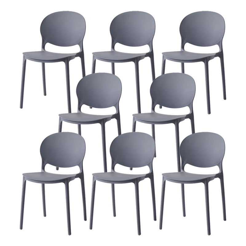 Nordic Plastic Open Back Dining Side Chair 32"H Dining Chair with 4 Legs for Restaurant Grey 8 Piece Set Clearhalo ' kitchen&dining_furn' 'Dining Chairs' 'Dining Tables & Seating' 'dining_chair' 'furn' 'furn_dining_chair' 'Furniture' 'furniture_dining_chair' 'Kitchen & Dining Furniture' 'kitchen' 3575990