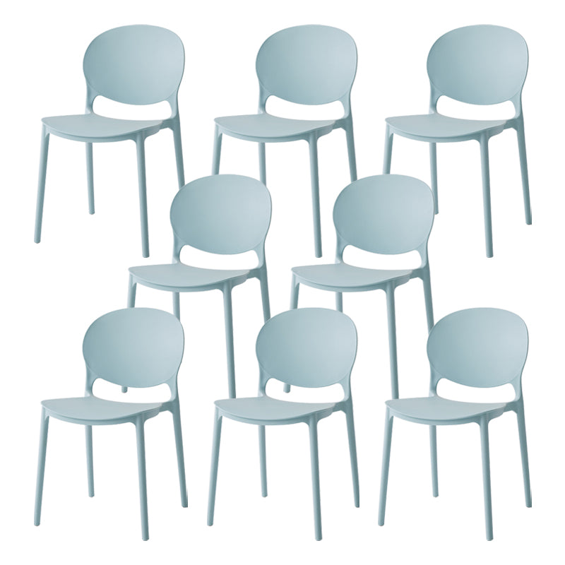 Nordic Plastic Open Back Dining Side Chair 32"H Dining Chair with 4 Legs for Restaurant Blue 8 Piece Set Clearhalo ' kitchen&dining_furn' 'Dining Chairs' 'Dining Tables & Seating' 'dining_chair' 'furn' 'furn_dining_chair' 'Furniture' 'furniture_dining_chair' 'Kitchen & Dining Furniture' 'kitchen' 3575992