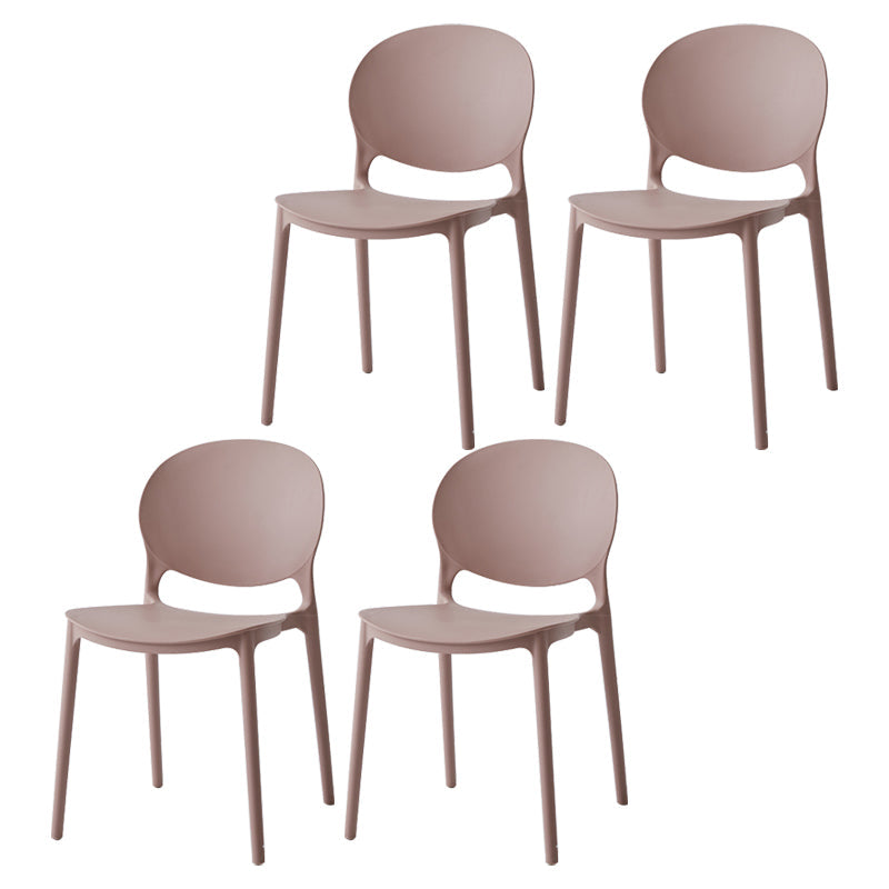 Nordic Plastic Open Back Dining Side Chair 32"H Dining Chair with 4 Legs for Restaurant Off-White 4 Piece Set Clearhalo ' kitchen&dining_furn' 'Dining Chairs' 'Dining Tables & Seating' 'dining_chair' 'furn' 'furn_dining_chair' 'Furniture' 'furniture_dining_chair' 'Kitchen & Dining Furniture' 'kitchen' 3575993