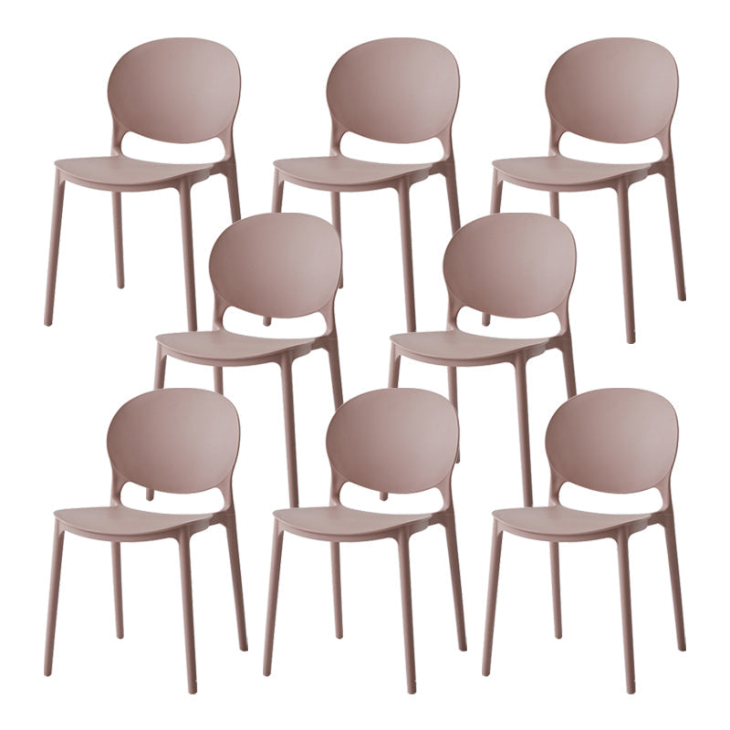 Nordic Plastic Open Back Dining Side Chair 32"H Dining Chair with 4 Legs for Restaurant Off-White 8 Piece Set Clearhalo ' kitchen&dining_furn' 'Dining Chairs' 'Dining Tables & Seating' 'dining_chair' 'furn' 'furn_dining_chair' 'Furniture' 'furniture_dining_chair' 'Kitchen & Dining Furniture' 'kitchen' 3575994