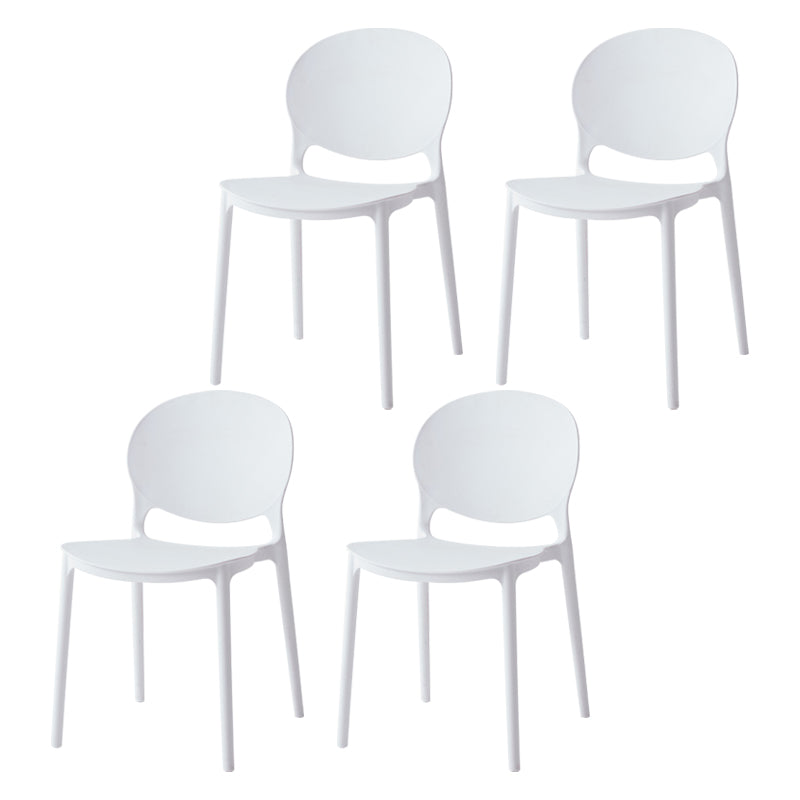 Nordic Plastic Open Back Dining Side Chair 32"H Dining Chair with 4 Legs for Restaurant White 4 Piece Set Clearhalo ' kitchen&dining_furn' 'Dining Chairs' 'Dining Tables & Seating' 'dining_chair' 'furn' 'furn_dining_chair' 'Furniture' 'furniture_dining_chair' 'Kitchen & Dining Furniture' 'kitchen' 3575995