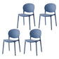Nordic Plastic Open Back Dining Side Chair 32"H Dining Chair with 4 Legs for Restaurant Dark Blue 4 Piece Set Clearhalo ' kitchen&dining_furn' 'Dining Chairs' 'Dining Tables & Seating' 'dining_chair' 'furn' 'furn_dining_chair' 'Furniture' 'furniture_dining_chair' 'Kitchen & Dining Furniture' 'kitchen' 3576001