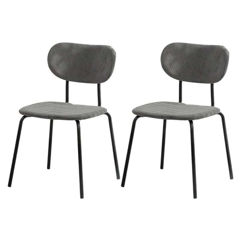Design Metal Dining Side Chairs Glam Style Open Back Side Chair for Home Use Grey 2 Piece Set Clearhalo ' kitchen&dining_furn' 'Dining Chairs' 'Dining Tables & Seating' 'dining_chair' 'furn' 'furn_dining_chair' 'Furniture' 'furniture_dining_chair' 'Kitchen & Dining Furniture' 'kitchen' 3576005