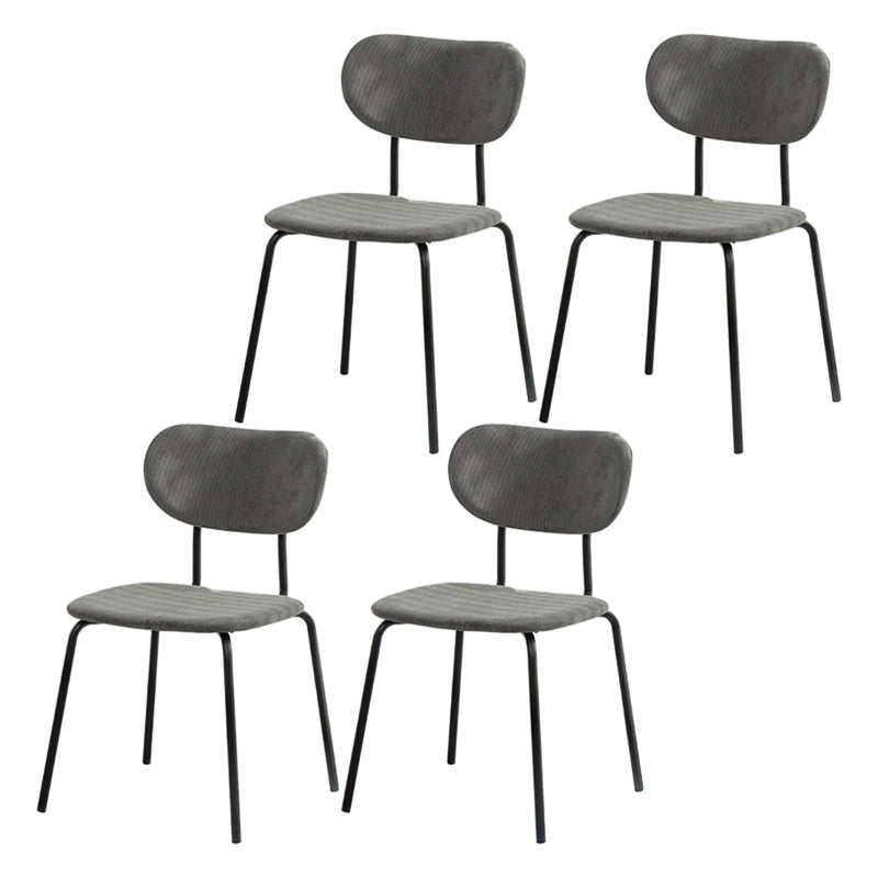 Design Metal Dining Side Chairs Glam Style Open Back Side Chair for Home Use Grey 4 Piece Set Clearhalo ' kitchen&dining_furn' 'Dining Chairs' 'Dining Tables & Seating' 'dining_chair' 'furn' 'furn_dining_chair' 'Furniture' 'furniture_dining_chair' 'Kitchen & Dining Furniture' 'kitchen' 3576007
