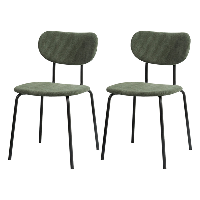Design Metal Dining Side Chairs Glam Style Open Back Side Chair for Home Use Green 2 Piece Set Clearhalo ' kitchen&dining_furn' 'Dining Chairs' 'Dining Tables & Seating' 'dining_chair' 'furn' 'furn_dining_chair' 'Furniture' 'furniture_dining_chair' 'Kitchen & Dining Furniture' 'kitchen' 3576009