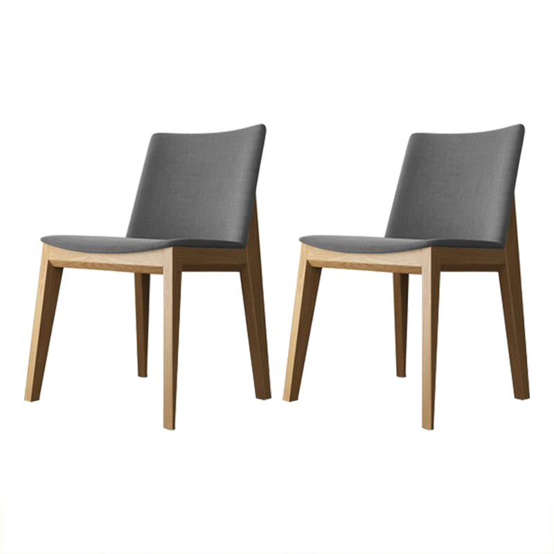 Scandinavian Oak Parsons Side Chair Linen Dining Chair with Natural Legs Grey 2 Piece Set Natural Wood Clearhalo ' kitchen&dining_furn' 'Dining Chairs' 'Dining Tables & Seating' 'dining_chair' 'furn' 'furn_dining_chair' 'Furniture' 'furniture_dining_chair' 'Kitchen & Dining Furniture' 'kitchen' 3576024