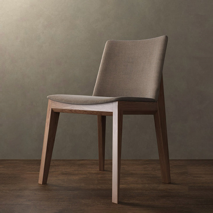 Scandinavian Oak Parsons Side Chair Linen Dining Chair with Natural Legs Clearhalo ' kitchen&dining_furn' 'Dining Chairs' 'Dining Tables & Seating' 'dining_chair' 'furn' 'furn_dining_chair' 'Furniture' 'furniture_dining_chair' 'Kitchen & Dining Furniture' 'kitchen' 3576027