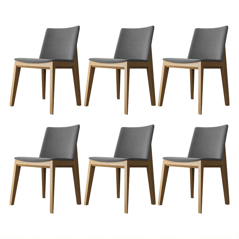 Scandinavian Oak Parsons Side Chair Linen Dining Chair with Natural Legs Grey 6 Piece Set Natural Wood Clearhalo ' kitchen&dining_furn' 'Dining Chairs' 'Dining Tables & Seating' 'dining_chair' 'furn' 'furn_dining_chair' 'Furniture' 'furniture_dining_chair' 'Kitchen & Dining Furniture' 'kitchen' 3576028