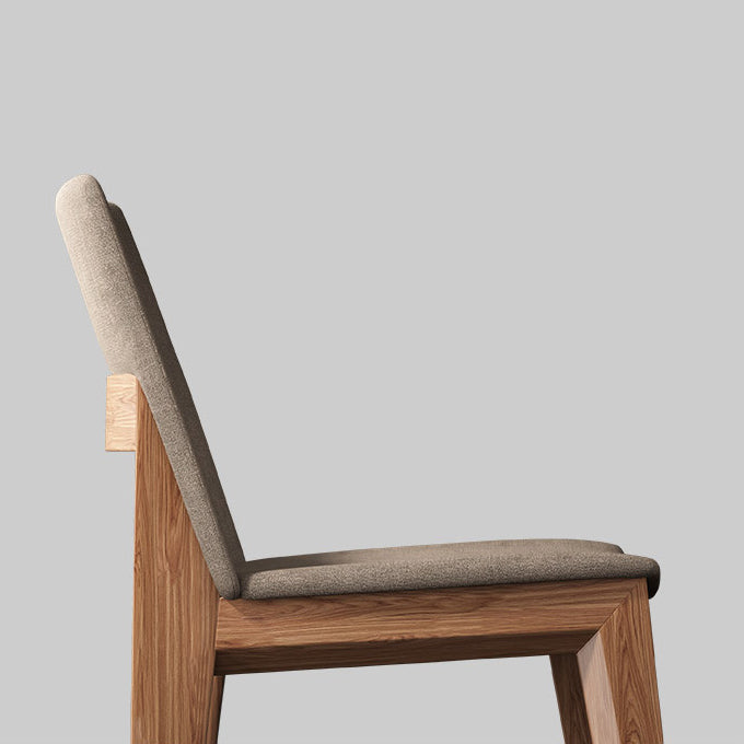 Scandinavian Oak Parsons Side Chair Linen Dining Chair with Natural Legs Clearhalo ' kitchen&dining_furn' 'Dining Chairs' 'Dining Tables & Seating' 'dining_chair' 'furn' 'furn_dining_chair' 'Furniture' 'furniture_dining_chair' 'Kitchen & Dining Furniture' 'kitchen' 3576029