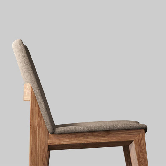Scandinavian Oak Parsons Side Chair Linen Dining Chair with Natural Legs Clearhalo ' kitchen&dining_furn' 'Dining Chairs' 'Dining Tables & Seating' 'dining_chair' 'furn' 'furn_dining_chair' 'Furniture' 'furniture_dining_chair' 'Kitchen & Dining Furniture' 'kitchen' 3576029