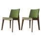 Scandinavian Oak Parsons Side Chair Linen Dining Chair with Natural Legs Green 2 Piece Set Brown Clearhalo ' kitchen&dining_furn' 'Dining Chairs' 'Dining Tables & Seating' 'dining_chair' 'furn' 'furn_dining_chair' 'Furniture' 'furniture_dining_chair' 'Kitchen & Dining Furniture' 'kitchen' 3576036