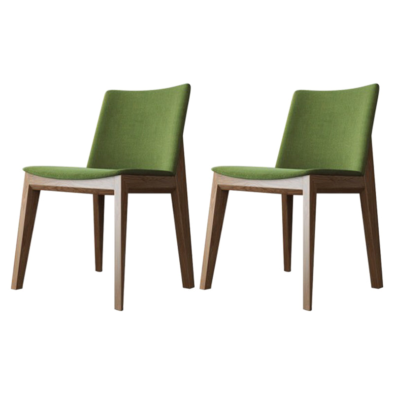 Scandinavian Oak Parsons Side Chair Linen Dining Chair with Natural Legs Green 2 Piece Set Brown Clearhalo ' kitchen&dining_furn' 'Dining Chairs' 'Dining Tables & Seating' 'dining_chair' 'furn' 'furn_dining_chair' 'Furniture' 'furniture_dining_chair' 'Kitchen & Dining Furniture' 'kitchen' 3576036