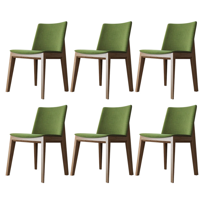 Scandinavian Oak Parsons Side Chair Linen Dining Chair with Natural Legs Green 6 Piece Set Brown Clearhalo ' kitchen&dining_furn' 'Dining Chairs' 'Dining Tables & Seating' 'dining_chair' 'furn' 'furn_dining_chair' 'Furniture' 'furniture_dining_chair' 'Kitchen & Dining Furniture' 'kitchen' 3576039