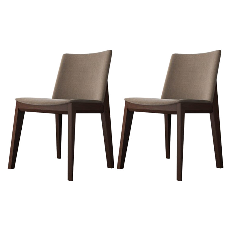 Scandinavian Oak Parsons Side Chair Linen Dining Chair with Natural Legs Light Khaki 2 Piece Set Walnut Clearhalo ' kitchen&dining_furn' 'Dining Chairs' 'Dining Tables & Seating' 'dining_chair' 'furn' 'furn_dining_chair' 'Furniture' 'furniture_dining_chair' 'Kitchen & Dining Furniture' 'kitchen' 3576040