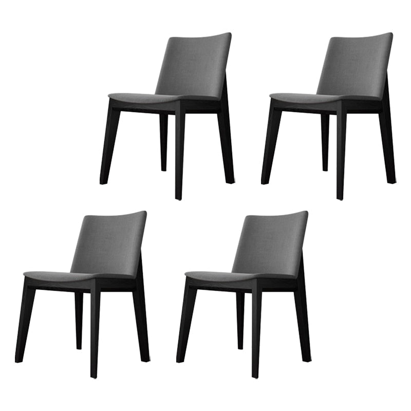 Scandinavian Oak Parsons Side Chair Linen Dining Chair with Natural Legs Grey 4 Piece Set Black Clearhalo ' kitchen&dining_furn' 'Dining Chairs' 'Dining Tables & Seating' 'dining_chair' 'furn' 'furn_dining_chair' 'Furniture' 'furniture_dining_chair' 'Kitchen & Dining Furniture' 'kitchen' 3576044