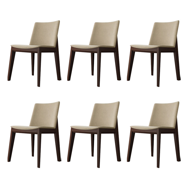 Scandinavian Oak Parsons Side Chair Linen Dining Chair with Natural Legs Off-White 6 Piece Set Walnut Clearhalo ' kitchen&dining_furn' 'Dining Chairs' 'Dining Tables & Seating' 'dining_chair' 'furn' 'furn_dining_chair' 'Furniture' 'furniture_dining_chair' 'Kitchen & Dining Furniture' 'kitchen' 3576048