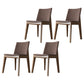 Scandinavian Oak Parsons Side Chair Linen Dining Chair with Natural Legs Coffee 4 Piece Set Brown Clearhalo ' kitchen&dining_furn' 'Dining Chairs' 'Dining Tables & Seating' 'dining_chair' 'furn' 'furn_dining_chair' 'Furniture' 'furniture_dining_chair' 'Kitchen & Dining Furniture' 'kitchen' 3576050