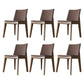 Scandinavian Oak Parsons Side Chair Linen Dining Chair with Natural Legs Coffee 6 Piece Set Brown Clearhalo ' kitchen&dining_furn' 'Dining Chairs' 'Dining Tables & Seating' 'dining_chair' 'furn' 'furn_dining_chair' 'Furniture' 'furniture_dining_chair' 'Kitchen & Dining Furniture' 'kitchen' 3576051
