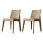 Scandinavian Oak Parsons Side Chair Linen Dining Chair with Natural Legs Off-White 2 Piece Set Natural Wood Clearhalo ' kitchen&dining_furn' 'Dining Chairs' 'Dining Tables & Seating' 'dining_chair' 'furn' 'furn_dining_chair' 'Furniture' 'furniture_dining_chair' 'Kitchen & Dining Furniture' 'kitchen' 3576052
