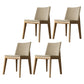 Scandinavian Oak Parsons Side Chair Linen Dining Chair with Natural Legs Off-White 4 Piece Set Natural Wood Clearhalo ' kitchen&dining_furn' 'Dining Chairs' 'Dining Tables & Seating' 'dining_chair' 'furn' 'furn_dining_chair' 'Furniture' 'furniture_dining_chair' 'Kitchen & Dining Furniture' 'kitchen' 3576053