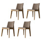 Scandinavian Oak Parsons Side Chair Linen Dining Chair with Natural Legs Light Khaki 4 Piece Set Natural Wood Clearhalo ' kitchen&dining_furn' 'Dining Chairs' 'Dining Tables & Seating' 'dining_chair' 'furn' 'furn_dining_chair' 'Furniture' 'furniture_dining_chair' 'Kitchen & Dining Furniture' 'kitchen' 3576056