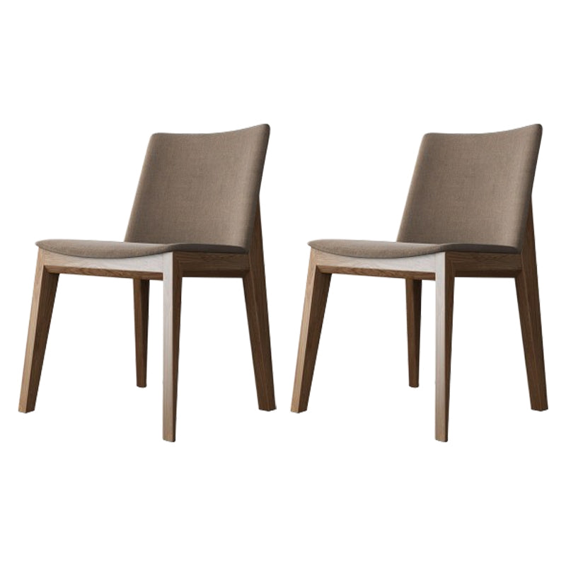Scandinavian Oak Parsons Side Chair Linen Dining Chair with Natural Legs Light Khaki 2 Piece Set Brown Clearhalo ' kitchen&dining_furn' 'Dining Chairs' 'Dining Tables & Seating' 'dining_chair' 'furn' 'furn_dining_chair' 'Furniture' 'furniture_dining_chair' 'Kitchen & Dining Furniture' 'kitchen' 3576058