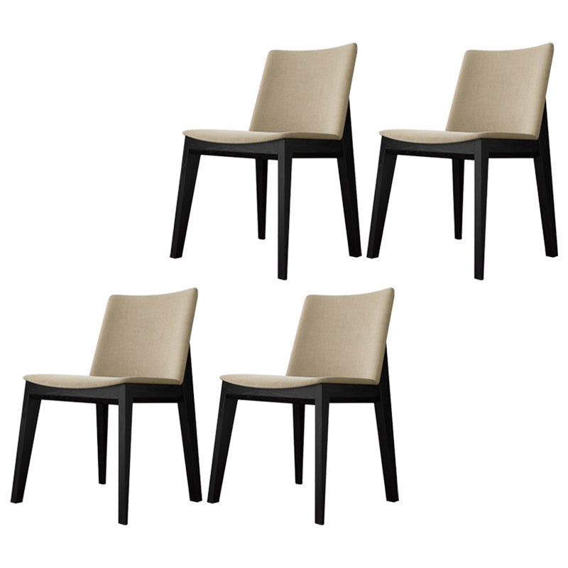 Scandinavian Oak Parsons Side Chair Linen Dining Chair with Natural Legs Off-White 4 Piece Set Black Clearhalo ' kitchen&dining_furn' 'Dining Chairs' 'Dining Tables & Seating' 'dining_chair' 'furn' 'furn_dining_chair' 'Furniture' 'furniture_dining_chair' 'Kitchen & Dining Furniture' 'kitchen' 3576062
