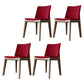 Scandinavian Oak Parsons Side Chair Linen Dining Chair with Natural Legs Red 4 Piece Set Brown Clearhalo ' kitchen&dining_furn' 'Dining Chairs' 'Dining Tables & Seating' 'dining_chair' 'furn' 'furn_dining_chair' 'Furniture' 'furniture_dining_chair' 'Kitchen & Dining Furniture' 'kitchen' 3576065