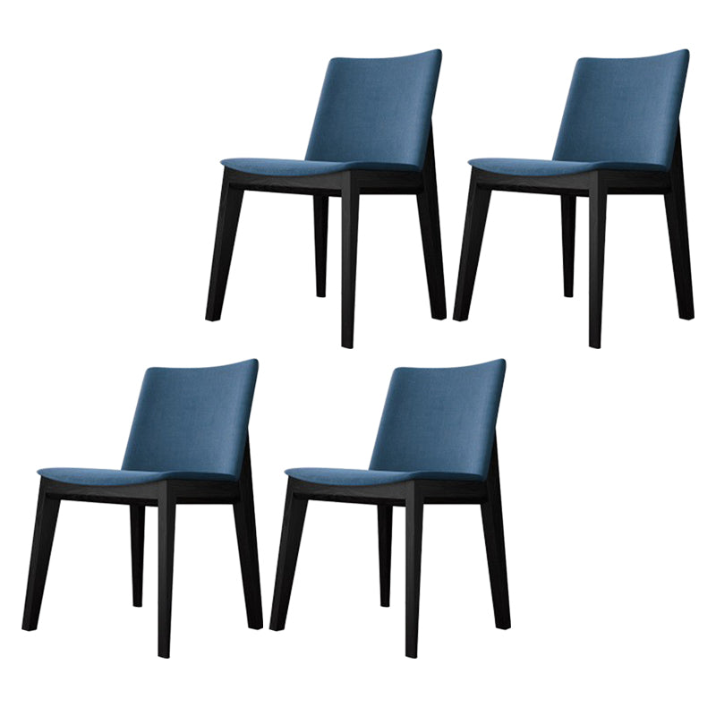 Scandinavian Oak Parsons Side Chair Linen Dining Chair with Natural Legs Blue 4 Piece Set Black Clearhalo ' kitchen&dining_furn' 'Dining Chairs' 'Dining Tables & Seating' 'dining_chair' 'furn' 'furn_dining_chair' 'Furniture' 'furniture_dining_chair' 'Kitchen & Dining Furniture' 'kitchen' 3576068
