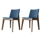 Scandinavian Oak Parsons Side Chair Linen Dining Chair with Natural Legs Blue 2 Piece Set Brown Clearhalo ' kitchen&dining_furn' 'Dining Chairs' 'Dining Tables & Seating' 'dining_chair' 'furn' 'furn_dining_chair' 'Furniture' 'furniture_dining_chair' 'Kitchen & Dining Furniture' 'kitchen' 3576070