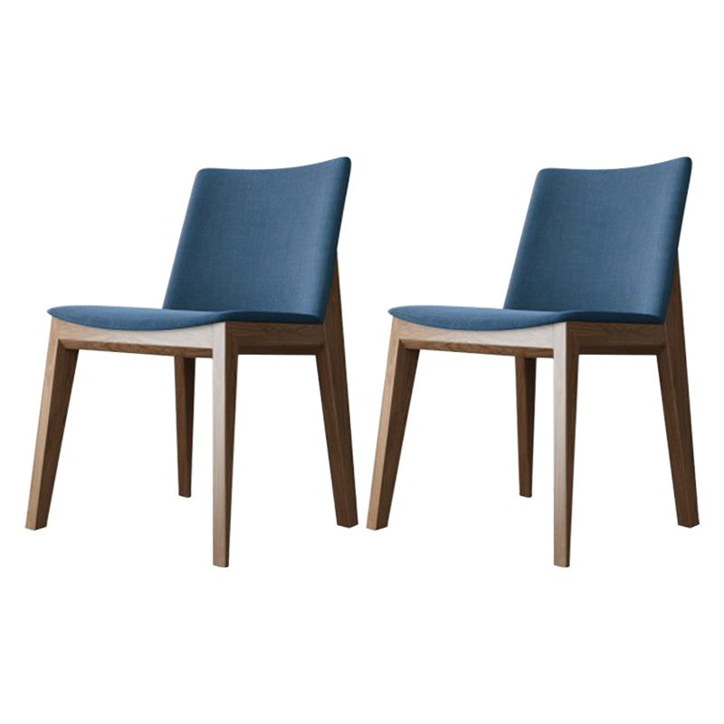 Scandinavian Oak Parsons Side Chair Linen Dining Chair with Natural Legs Blue 2 Piece Set Brown Clearhalo ' kitchen&dining_furn' 'Dining Chairs' 'Dining Tables & Seating' 'dining_chair' 'furn' 'furn_dining_chair' 'Furniture' 'furniture_dining_chair' 'Kitchen & Dining Furniture' 'kitchen' 3576070