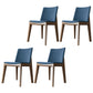 Scandinavian Oak Parsons Side Chair Linen Dining Chair with Natural Legs Blue 4 Piece Set Brown Clearhalo ' kitchen&dining_furn' 'Dining Chairs' 'Dining Tables & Seating' 'dining_chair' 'furn' 'furn_dining_chair' 'Furniture' 'furniture_dining_chair' 'Kitchen & Dining Furniture' 'kitchen' 3576071
