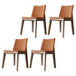 Scandinavian Oak Parsons Side Chair Linen Dining Chair with Natural Legs Orange 4 Piece Set Brown Clearhalo ' kitchen&dining_furn' 'Dining Chairs' 'Dining Tables & Seating' 'dining_chair' 'furn' 'furn_dining_chair' 'Furniture' 'furniture_dining_chair' 'Kitchen & Dining Furniture' 'kitchen' 3576074