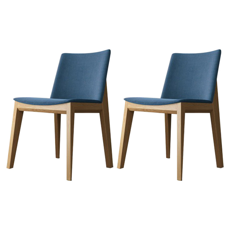 Scandinavian Oak Parsons Side Chair Linen Dining Chair with Natural Legs Blue 2 Piece Set Natural Wood Clearhalo ' kitchen&dining_furn' 'Dining Chairs' 'Dining Tables & Seating' 'dining_chair' 'furn' 'furn_dining_chair' 'Furniture' 'furniture_dining_chair' 'Kitchen & Dining Furniture' 'kitchen' 3576076