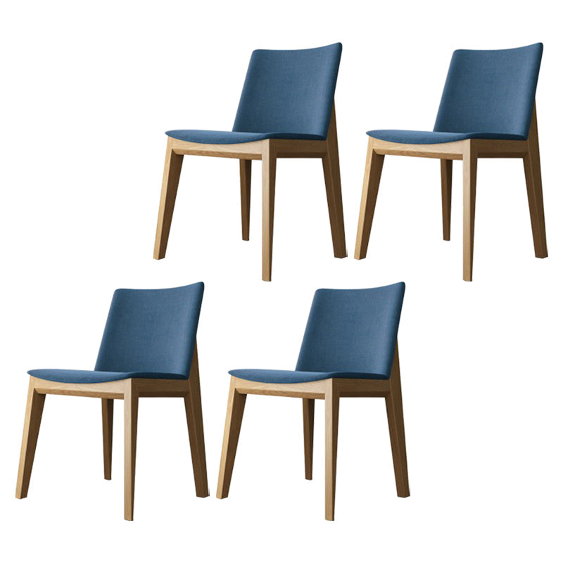 Scandinavian Oak Parsons Side Chair Linen Dining Chair with Natural Legs Blue 4 Piece Set Natural Wood Clearhalo ' kitchen&dining_furn' 'Dining Chairs' 'Dining Tables & Seating' 'dining_chair' 'furn' 'furn_dining_chair' 'Furniture' 'furniture_dining_chair' 'Kitchen & Dining Furniture' 'kitchen' 3576077