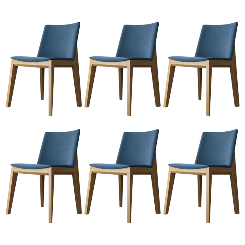 Scandinavian Oak Parsons Side Chair Linen Dining Chair with Natural Legs Blue 6 Piece Set Natural Wood Clearhalo ' kitchen&dining_furn' 'Dining Chairs' 'Dining Tables & Seating' 'dining_chair' 'furn' 'furn_dining_chair' 'Furniture' 'furniture_dining_chair' 'Kitchen & Dining Furniture' 'kitchen' 3576078