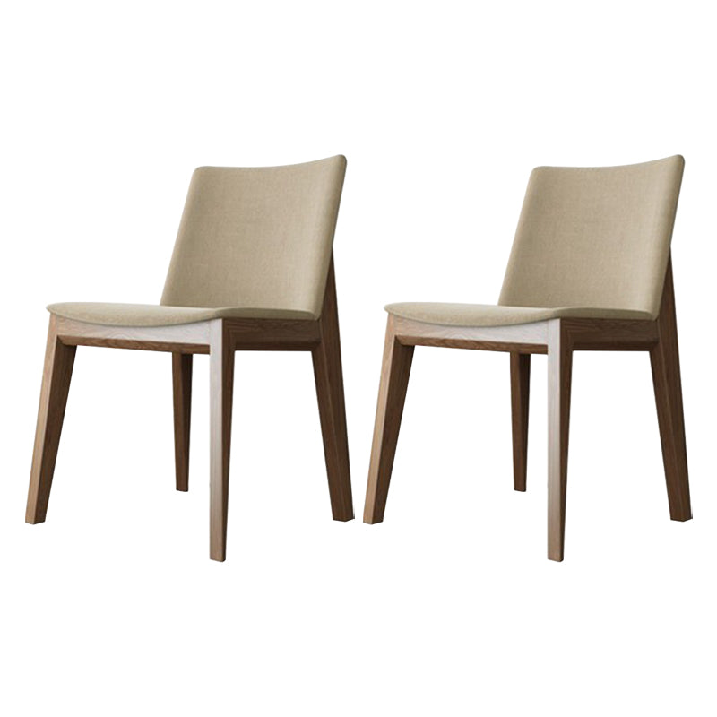Scandinavian Oak Parsons Side Chair Linen Dining Chair with Natural Legs Off-White 2 Piece Set Brown Clearhalo ' kitchen&dining_furn' 'Dining Chairs' 'Dining Tables & Seating' 'dining_chair' 'furn' 'furn_dining_chair' 'Furniture' 'furniture_dining_chair' 'Kitchen & Dining Furniture' 'kitchen' 3576079