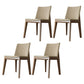 Scandinavian Oak Parsons Side Chair Linen Dining Chair with Natural Legs Off-White 4 Piece Set Brown Clearhalo ' kitchen&dining_furn' 'Dining Chairs' 'Dining Tables & Seating' 'dining_chair' 'furn' 'furn_dining_chair' 'Furniture' 'furniture_dining_chair' 'Kitchen & Dining Furniture' 'kitchen' 3576080