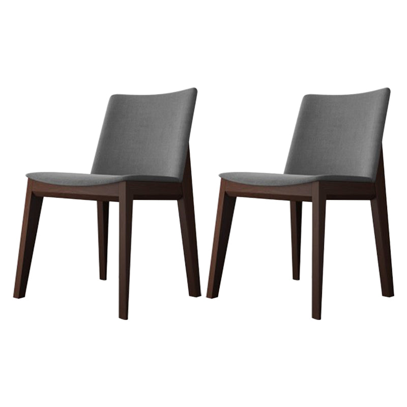 Scandinavian Oak Parsons Side Chair Linen Dining Chair with Natural Legs Grey 2 Piece Set Walnut Clearhalo ' kitchen&dining_furn' 'Dining Chairs' 'Dining Tables & Seating' 'dining_chair' 'furn' 'furn_dining_chair' 'Furniture' 'furniture_dining_chair' 'Kitchen & Dining Furniture' 'kitchen' 3576085