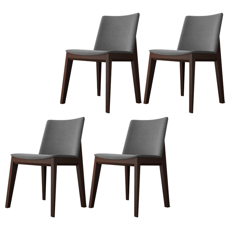 Scandinavian Oak Parsons Side Chair Linen Dining Chair with Natural Legs Grey 4 Piece Set Walnut Clearhalo ' kitchen&dining_furn' 'Dining Chairs' 'Dining Tables & Seating' 'dining_chair' 'furn' 'furn_dining_chair' 'Furniture' 'furniture_dining_chair' 'Kitchen & Dining Furniture' 'kitchen' 3576086