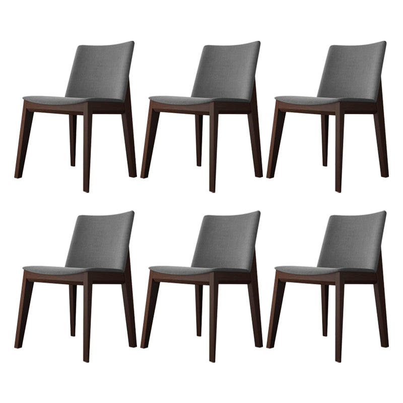 Scandinavian Oak Parsons Side Chair Linen Dining Chair with Natural Legs Grey 6 Piece Set Walnut Clearhalo ' kitchen&dining_furn' 'Dining Chairs' 'Dining Tables & Seating' 'dining_chair' 'furn' 'furn_dining_chair' 'Furniture' 'furniture_dining_chair' 'Kitchen & Dining Furniture' 'kitchen' 3576087