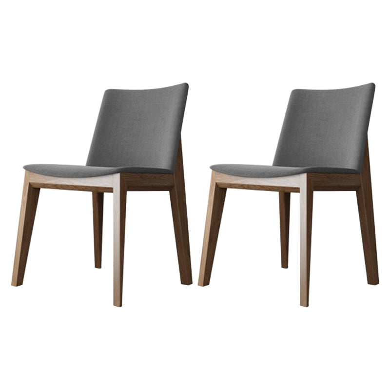 Scandinavian Oak Parsons Side Chair Linen Dining Chair with Natural Legs Grey 2 Piece Set Brown Clearhalo ' kitchen&dining_furn' 'Dining Chairs' 'Dining Tables & Seating' 'dining_chair' 'furn' 'furn_dining_chair' 'Furniture' 'furniture_dining_chair' 'Kitchen & Dining Furniture' 'kitchen' 3576088
