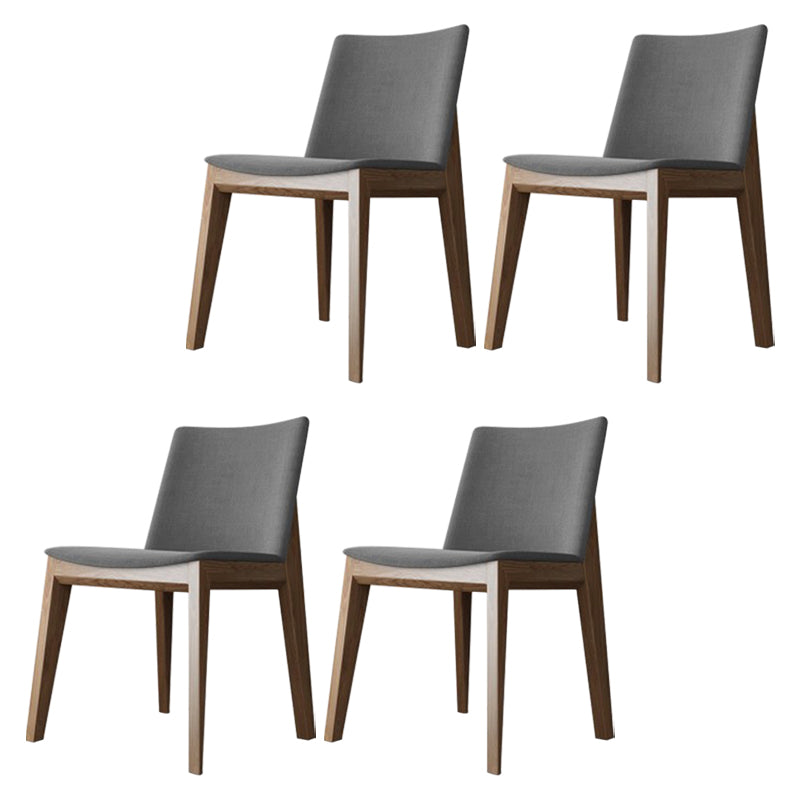 Scandinavian Oak Parsons Side Chair Linen Dining Chair with Natural Legs Grey 4 Piece Set Brown Clearhalo ' kitchen&dining_furn' 'Dining Chairs' 'Dining Tables & Seating' 'dining_chair' 'furn' 'furn_dining_chair' 'Furniture' 'furniture_dining_chair' 'Kitchen & Dining Furniture' 'kitchen' 3576089