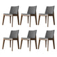 Scandinavian Oak Parsons Side Chair Linen Dining Chair with Natural Legs Grey 6 Piece Set Brown Clearhalo ' kitchen&dining_furn' 'Dining Chairs' 'Dining Tables & Seating' 'dining_chair' 'furn' 'furn_dining_chair' 'Furniture' 'furniture_dining_chair' 'Kitchen & Dining Furniture' 'kitchen' 3576090